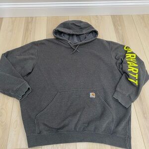 Carhartt Loose Fit Midweight Logo Sleeve Graphic Hoodie Mens XL Loose Fit Gray